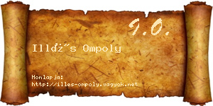 Illés Ompoly névjegykártya